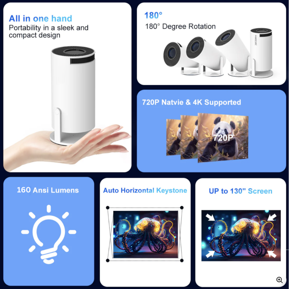 MagPrism 4K Mini Portable Projector